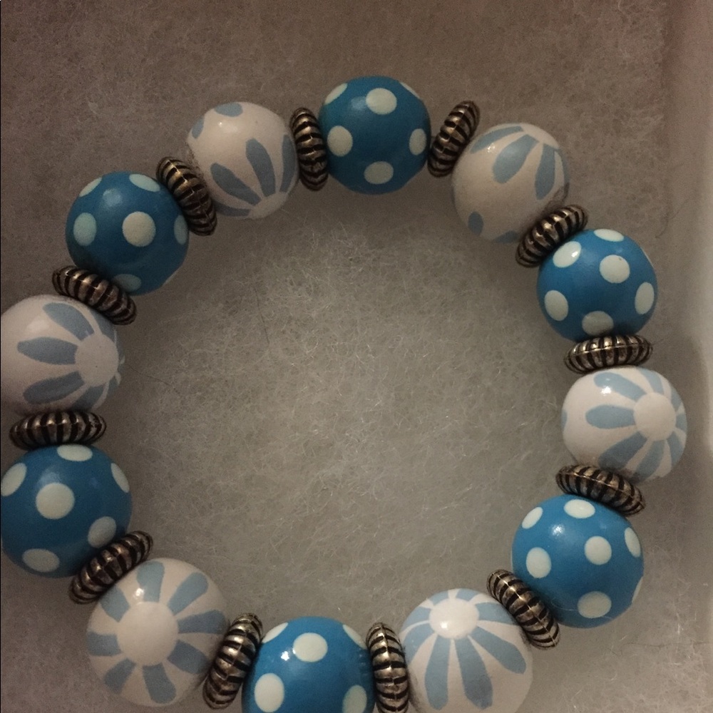 Angela Moore Hand Painted Bead Bracelet